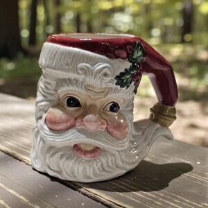 Vintage Whimsical Fitz and Floyd Omnibus Santa Claus Mug